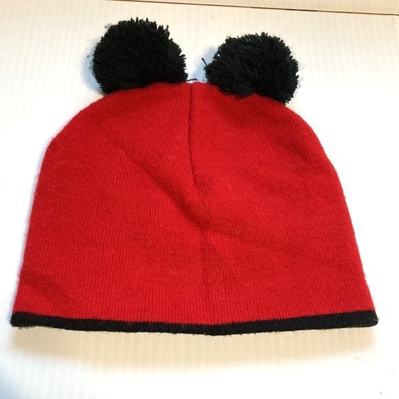 MICKEY MOUSE Pom Pom Ears Winter Knit Hat Disney Toddler - Picture 4 of 7